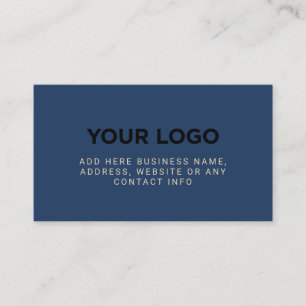 Navy Blue   Simple Company Logo Business Card