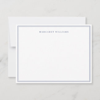 Navy Blue Simple Elegant Formal Full Name  Card