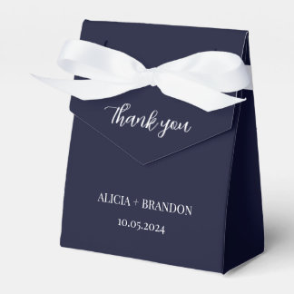 Navy Blue Simple Elegant Modern Wedding Favour Box
