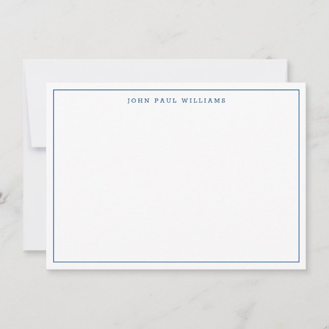 Navy Blue Simple Elegant Professional Thin Border Card (Front)