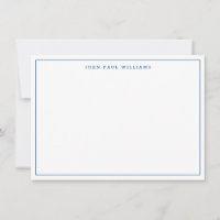 Navy Blue Simple Elegant Professional Thin Border