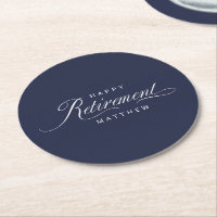 Navy Blue Simple Elegant Retirement Party