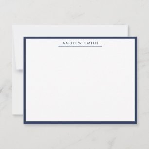 Navy Blue Simple Line Modern Classic Minimalist Card