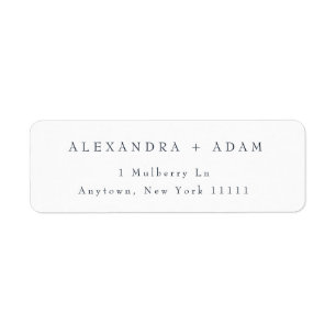 Navy Blue Simple Minimalist Return Address Label