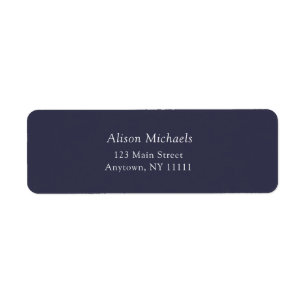 Navy Blue Simple Minimalist Return Address Label