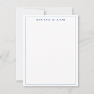 Navy Blue Simple Modern Minimalist Thin Border Card