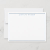 Navy Blue Simple Modern Professional Thin Border