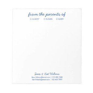 Navy Blue Simple Script From The Parents Of Notepad