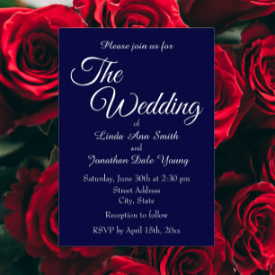 Navy Blue Simple Style Wedding