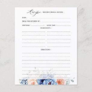 Navy Blue Slate Dusty Blush Bridal Shower Recipe