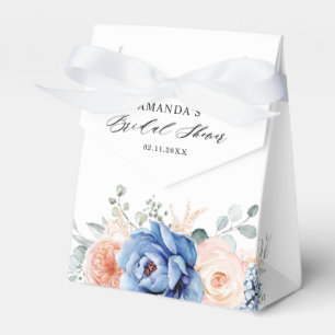 Navy Blue Slate Dusty Blush Pink Floral  Favour Box