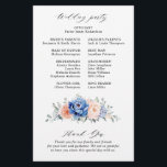 Navy Blue Slate Dusty Blush Pink Wedding Program<br><div class="desc">Navy blue blush pink floral wedding program featuring elegant bouquet of navy blue,  royal blue ,  white ,  blush garden rose,  hydrangea,   and sage green eucalyptus leaves. Please contact me for any help in customisation or if you need any other product with this design.</div>