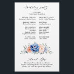 Navy Blue Slate Dusty Blush Pink Wedding Program<br><div class="desc">Navy blue blush pink floral wedding program featuring elegant bouquet of navy blue,  royal blue ,  white ,  blush garden rose,  hydrangea,   and sage green eucalyptus leaves. Please contact me for any help in customisation or if you need any other product with this design.</div>