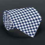 Navy Blue Small Pattern Houndstooth White Tie<br><div class="desc">A classic and elegant wedding and engagement neck tie featuring a small navy blue houndstooth pattern against a pure white background.</div>