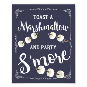 Navy Blue Smore party and wedding sign