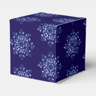 Navy Blue Snowflake Favour Boxes