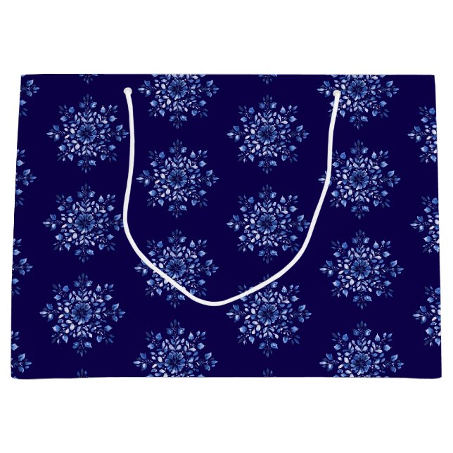 Navy Blue Snowflake Gift Bags (Front)