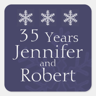Navy Blue Snowflake Winter Envelope Seal