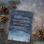 Navy Blue Snowy Winter Wonderland Formal Wedding Invitation<br><div class="desc">This elegant winter watercolor snowy winter scene is perfect for your winter wonderland wedding.</div>