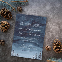 Navy Blue Snowy Winter Wonderland Formal Wedding