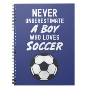 Navy Blue Soccer Gifts For Boys Team Player Sports Notebook
