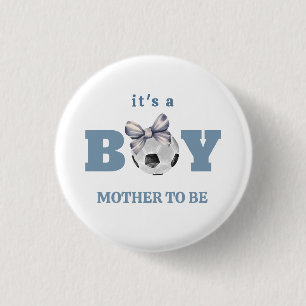 Navy Blue Soccer Sport Mother To Be  Baby Shower  3 Cm Round Badge