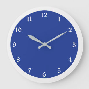 Navy Blue Solid Color Large Clock