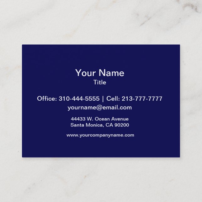Navy Blue Solid Colour Customise It Business Card (Back)