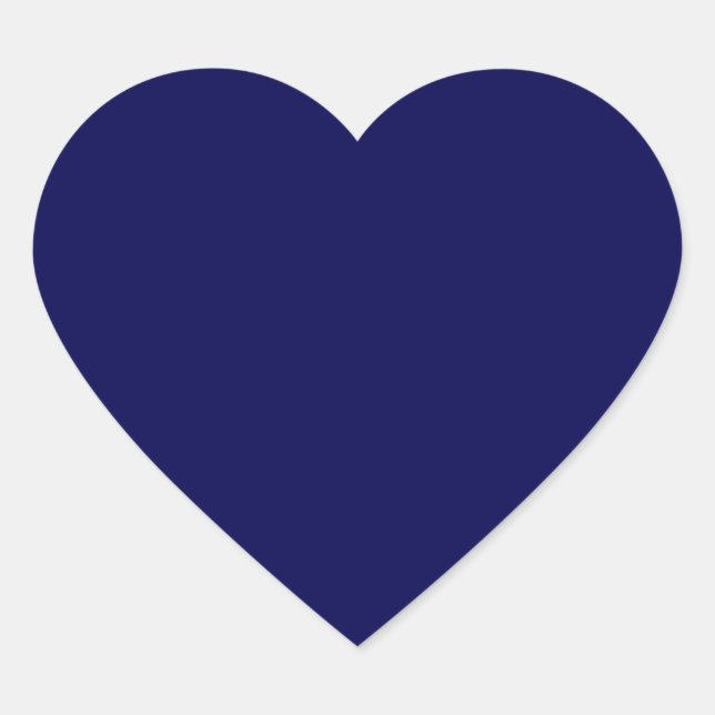 Navy Blue Solid Colour Customise It Heart Sticker (Front)