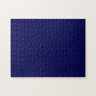 Navy Blue Solid Colour Customise It Jigsaw Puzzle
