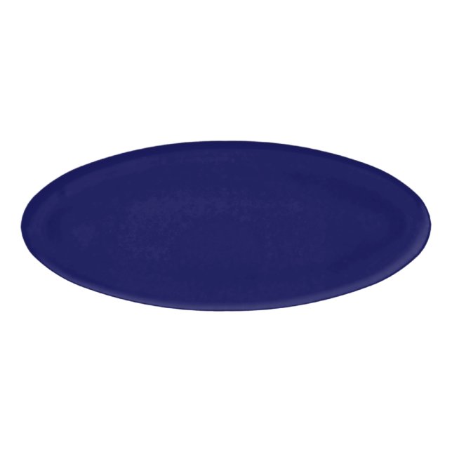 Navy Blue Solid Colour Customise It Name Tag (Front)