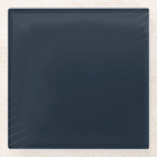Navy Blue Solid Colour Glass Coaster