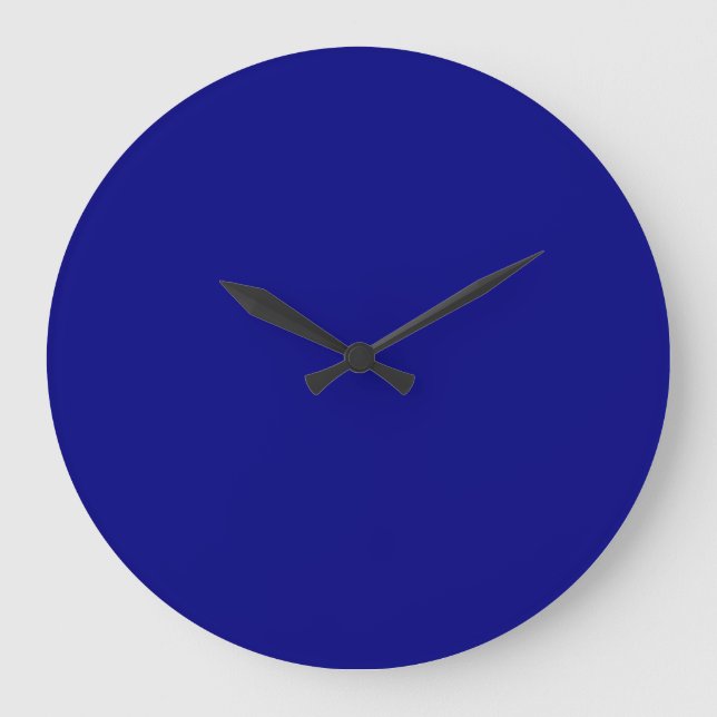 Navy Blue Solid Colour Large Clock (Front)