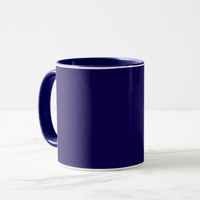 Navy blue solid colour mug (Front Left)