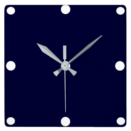 Navy Blue solid colour Square Wall Clock Zazzle.co.uk