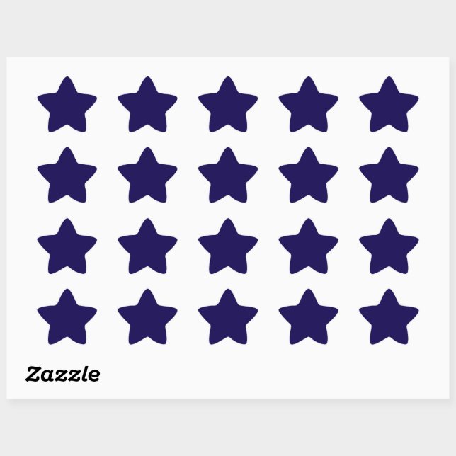 Navy blue solid colour star sticker (Sheet)