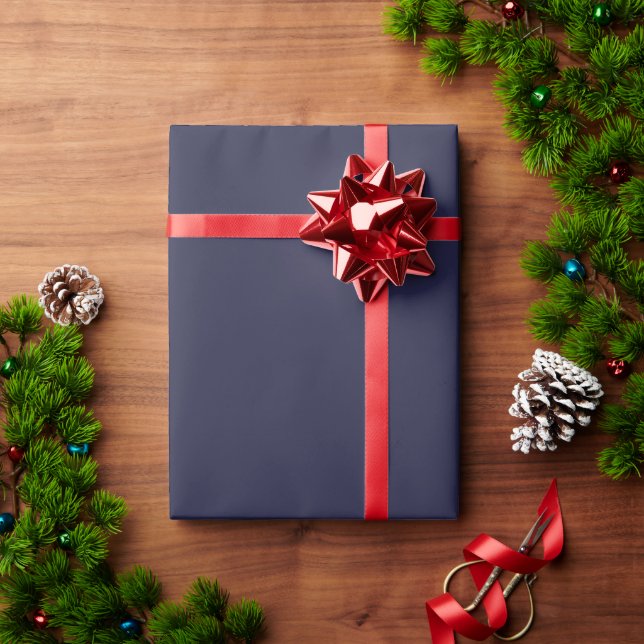Navy Blue Solid Colour Wrapping Paper Roll (Holiday Gift)