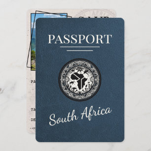 Navy Blue South Africa Passport Save The Date