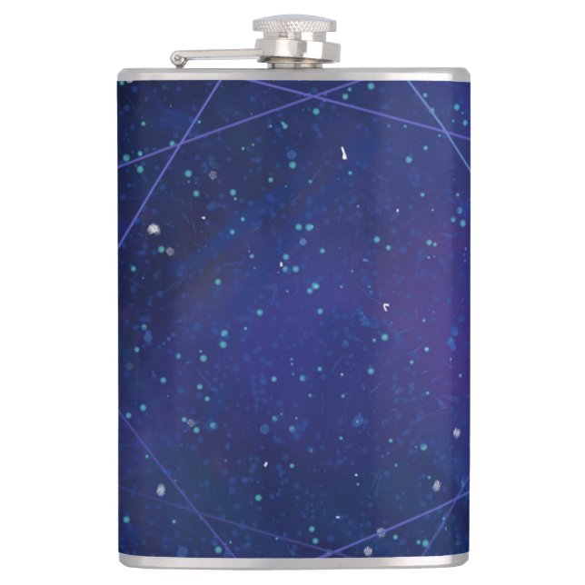 Navy Blue sparkle  Hip Flask (Front)
