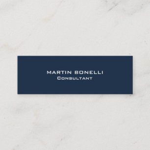 Navy Blue Special Unique Clear Consultant Mini Business Card
