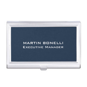 Navy Blue Special Unique Modern Executive Manager Business Card Holder