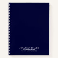 Navy Blue Spiral Notebook for Attorneys Law Firms