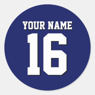 Navy Blue Sports Jersey Team Jersey Classic Round Sticker
