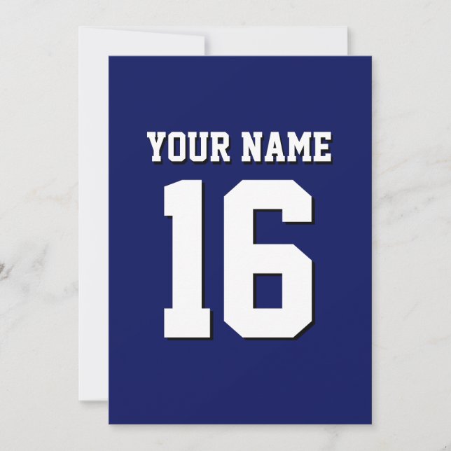 Navy Blue Sports Jersey Team Jersey Invitation (Front)