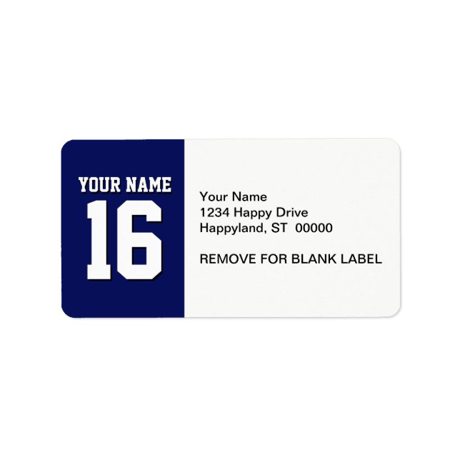 Navy Blue Sports Jersey Team Jersey Label (Front)