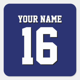 Navy Blue Sports Jersey Team Jersey Square Sticker