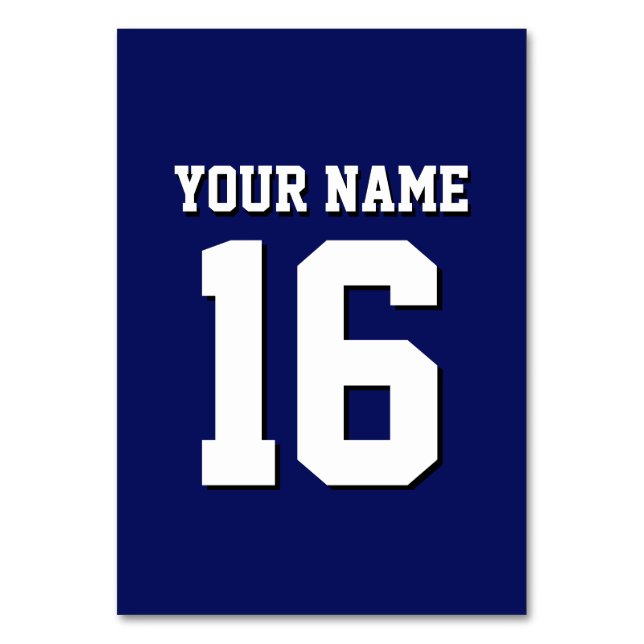 Navy Blue Sports Jersey Team Jersey Table Number (Front)