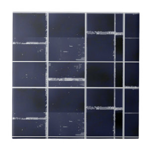 Navy blue square and rectangle tiled tile