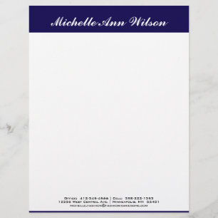 Navy Blue Square Custom & Professional Letterhead