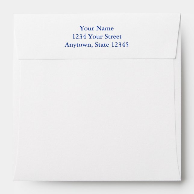 Navy Blue Square Envelope w/ Return Address (Back (Top Flap))